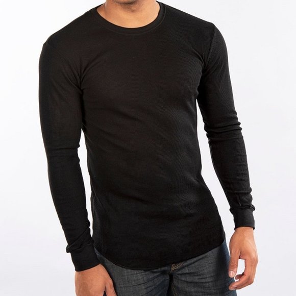 🆕 BLACK FITTED THERMAL SHIRT - MEN - Picture 1 of 1